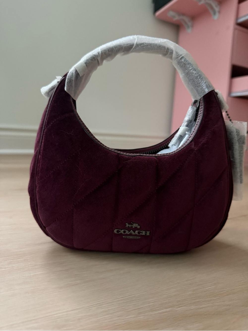 Coach Quilted Mini Hobo Bag in Berry Plum